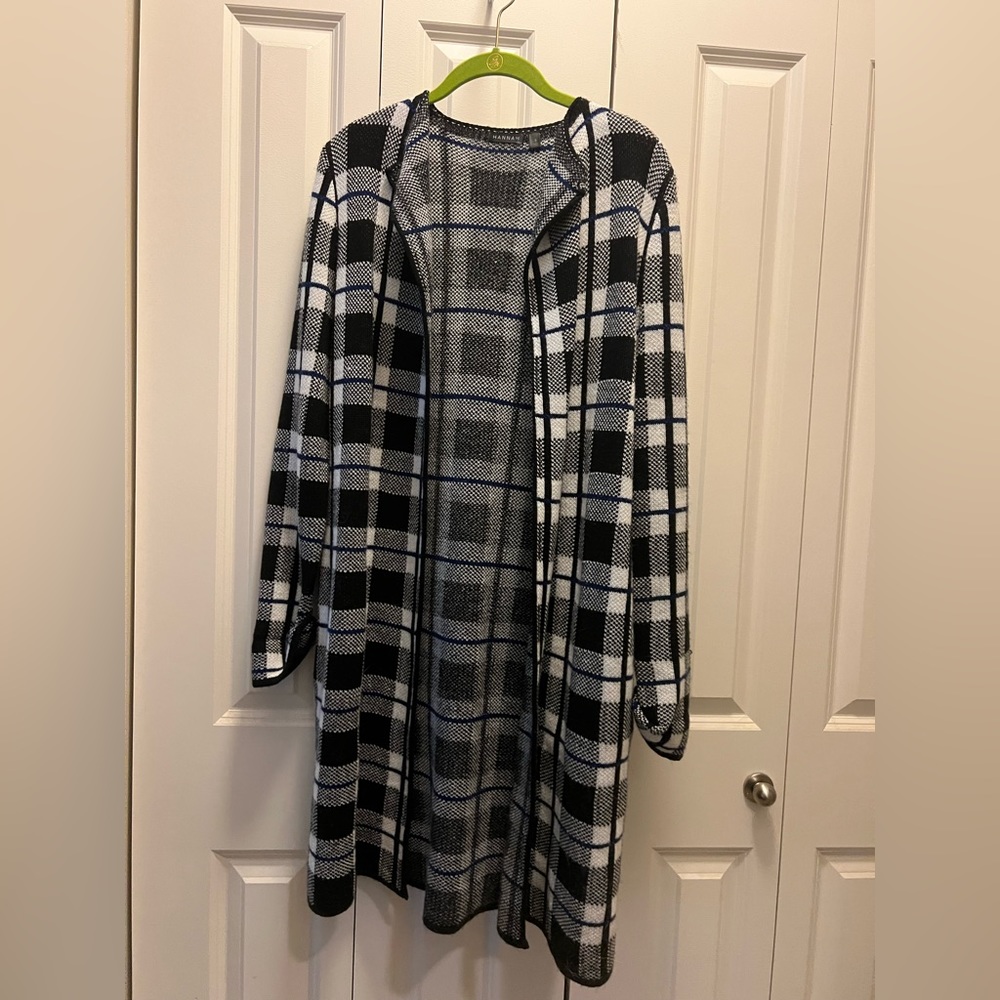 Long plaid cardigan